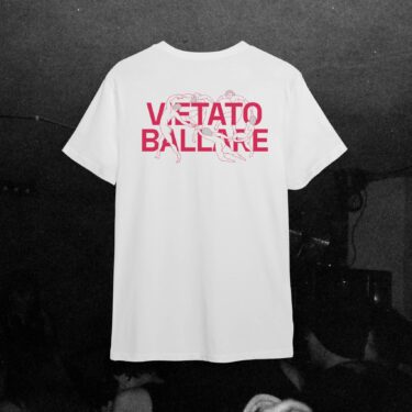 T-shirt MEET "Vietato Ballare" Bianca con dettaglio rosso