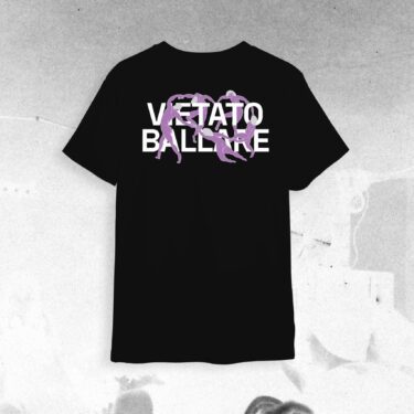 T-shirt MEET "Vietato Ballare" Nera con dettaglio viola