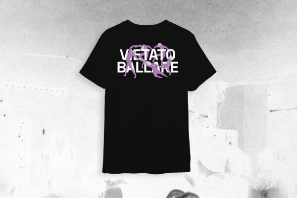 T-shirt MEET "Vietato Ballare" Nera con dettaglio viola