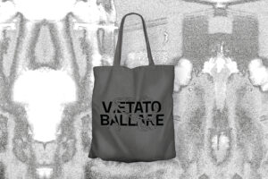 Tote bag grigia "Vietato Ballare" 100% cotone