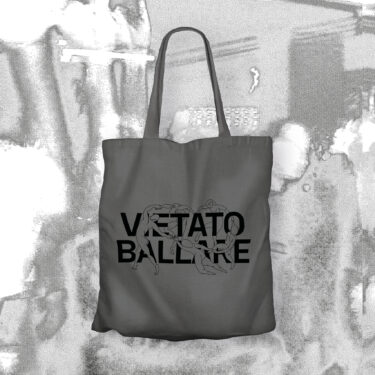 Tote bag grigia "Vietato Ballare" 100% cotone
