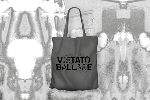 Tote bag grigia "Vietato Ballare" 100% cotone