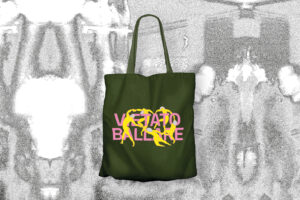 Tote bag verde oliva "Vietato Ballare" 100% cotone