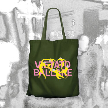 Tote bag verde oliva "Vietato Ballare" 100% cotone