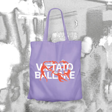 Tote bag viola "Vietato Ballare" 100% cotone