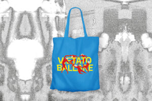 Tote bag azzurra "Vietato Ballare" 100% cotone