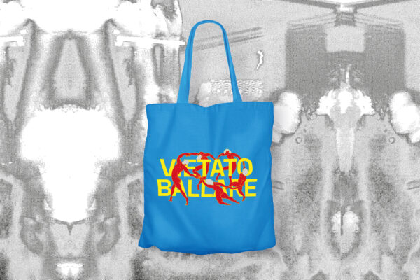 Tote bag azzurra "Vietato Ballare" 100% cotone