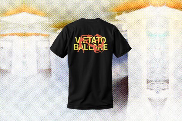 T-shirt MEET "Vietato Ballare" Nera con dettaglio rosso/giallo