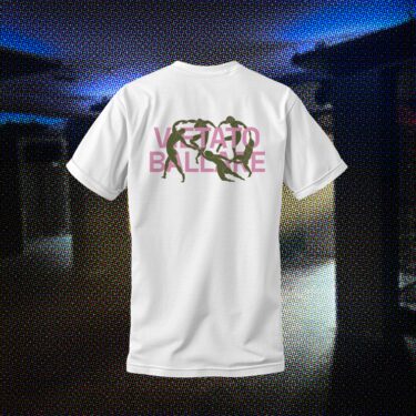 T-shirt MEET "Vietato Ballare" Bianca con dettaglio verde/rosa