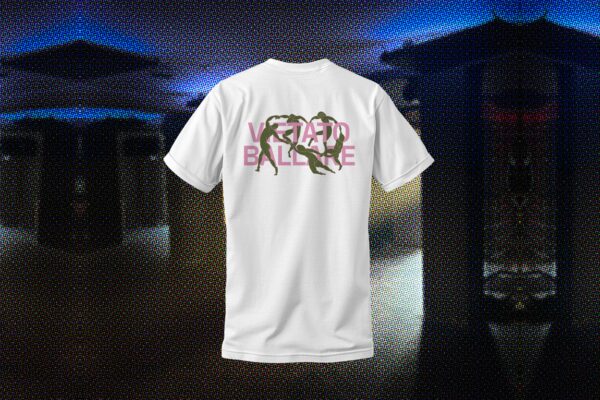 T-shirt MEET "Vietato Ballare" Bianca con dettaglio verde/rosa