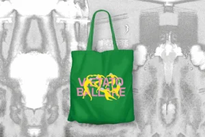 Tote bag verde "Vietato Ballare" 100% cotone